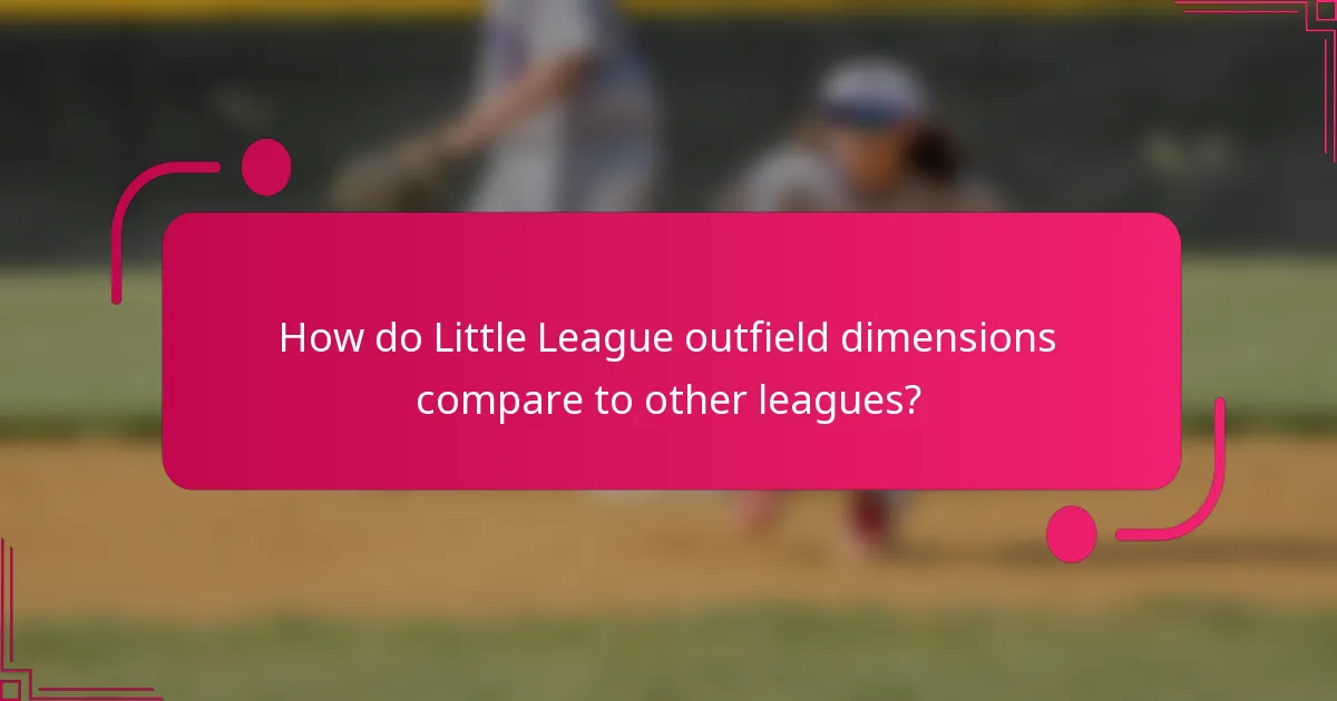 How do Little League outfield dimensions compare to other leagues?