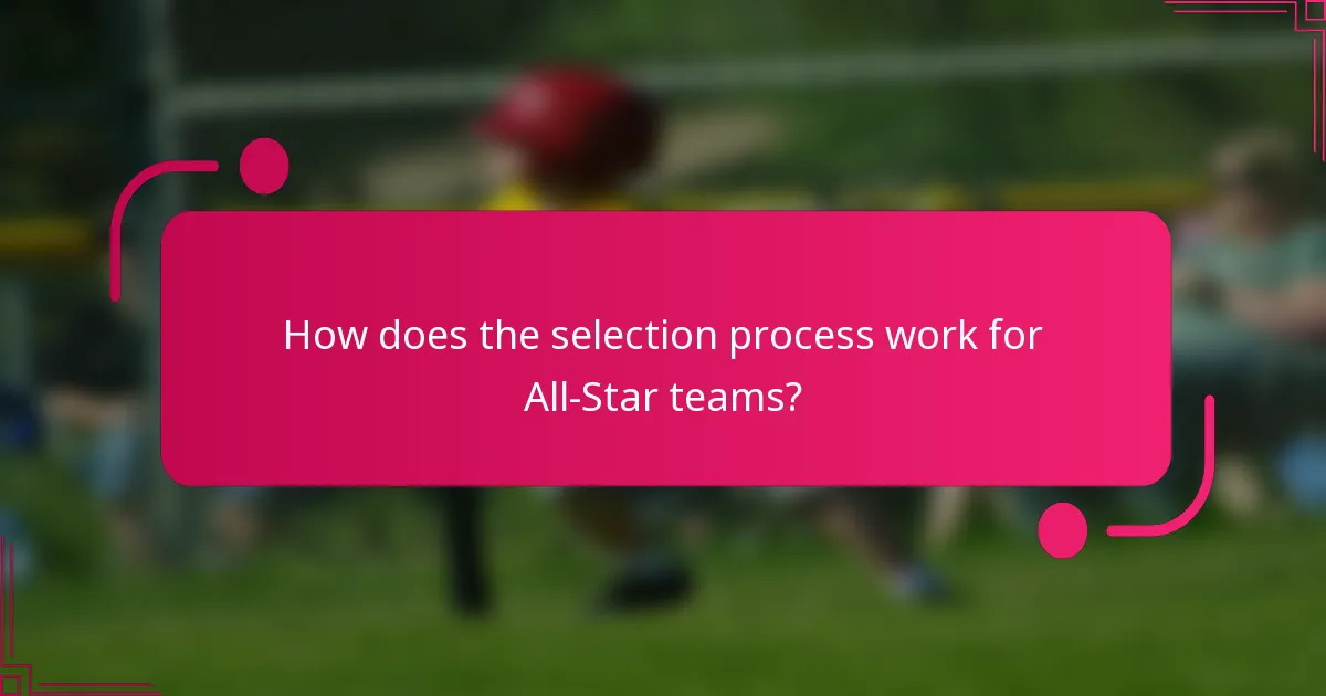 How does the selection process work for All-Star teams?