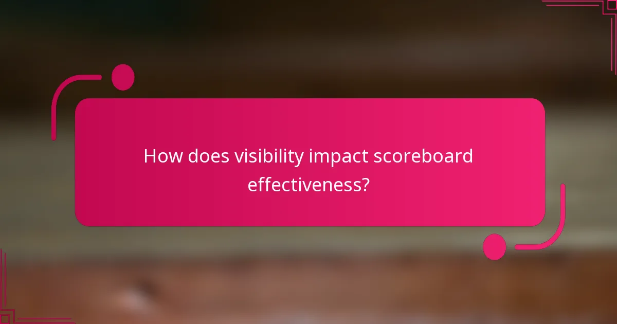 How does visibility impact scoreboard effectiveness?