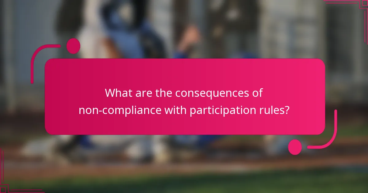 What are the consequences of non-compliance with participation rules?
