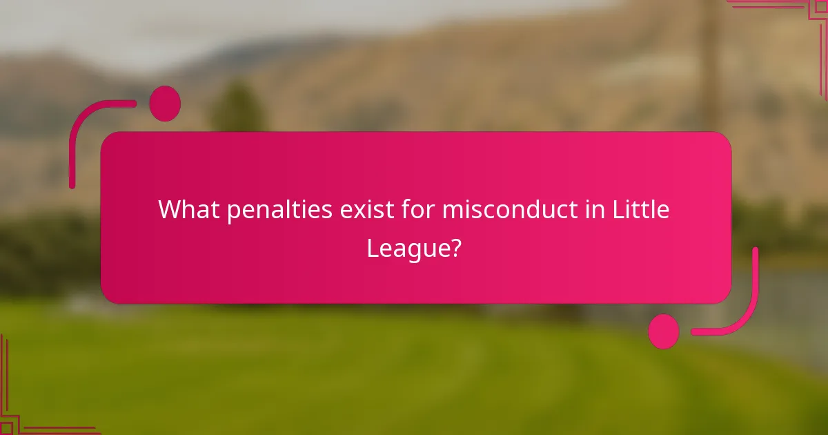 What penalties exist for misconduct in Little League?